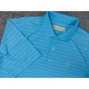 Cherokee Town and Country Shirt Men Large Blue Yellow Polo Golf Donald Ross